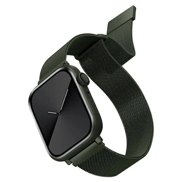 Curea Uniq Dante Stainless Steel compatibila cu Apple Watch 4/5/6/7/8/9/SE/SE2, 42/44/45mm, Verde