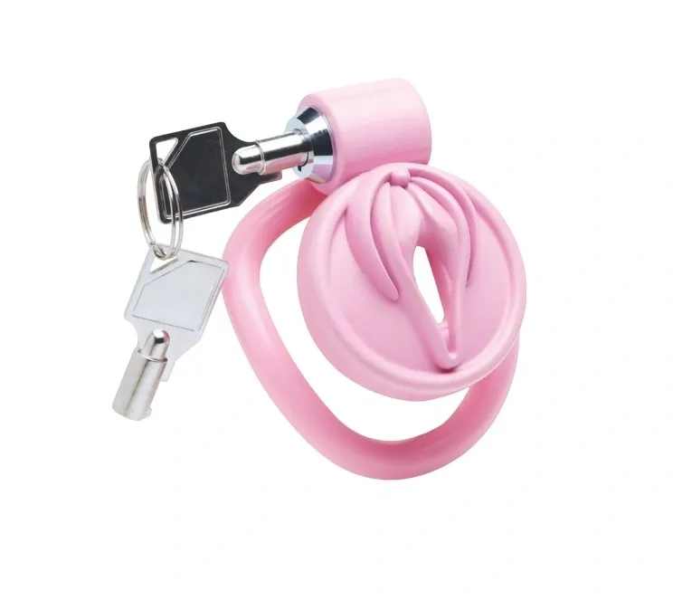 Cusca de Castitate Pussification Vulva Chastity Cage, ABS, Roz