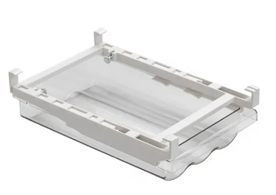 Cutie pentru depozitare oua cu suport prindere la raftul frigiderului