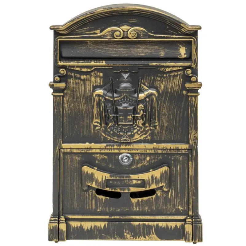 Cutie Postala pentru Exterior, Aurie, Metal, 41 x 26 x 9 cm