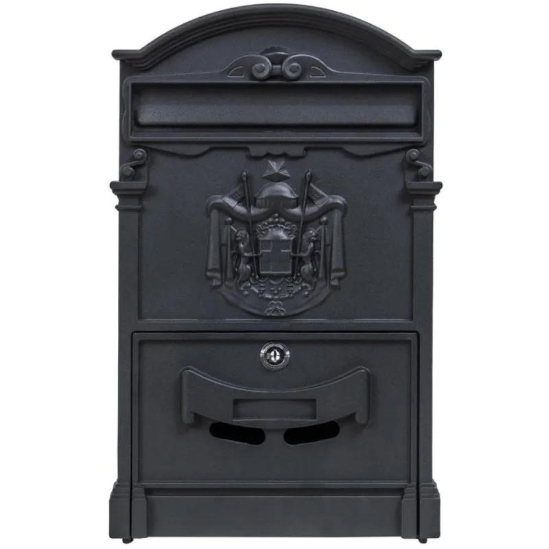 Cutie Postala pentru Exterior, Neagra, din Metal, 41 x 26 x 9 cm