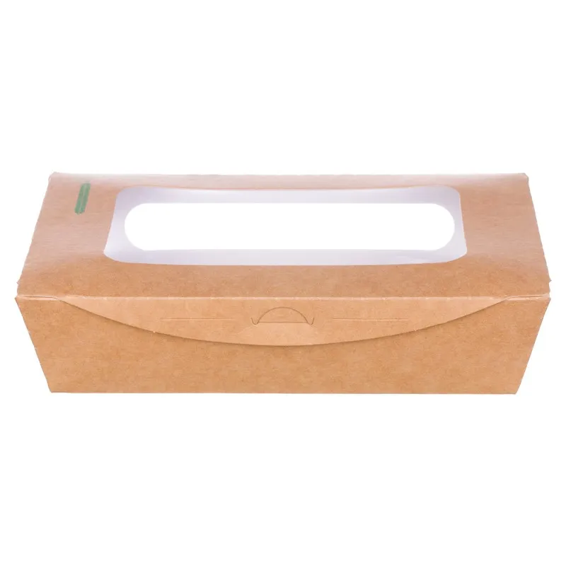 Cutii Biodegradabile de Carton, Fereastra, Kraft, 204x142x60 mm, 200 buc