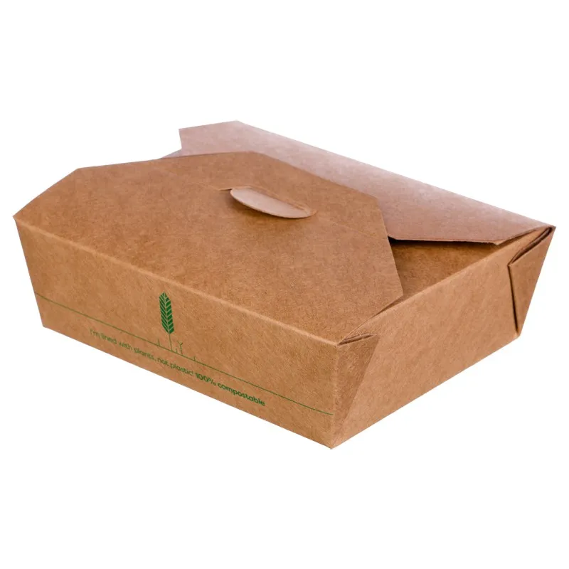 Cutii Biodegradabile de Carton, Kraft, 1760 ml, M9, 200 bucati