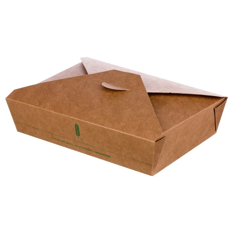 Cutii Biodegradabile de Carton, Kraft, 800 ml, M1, 450 buc