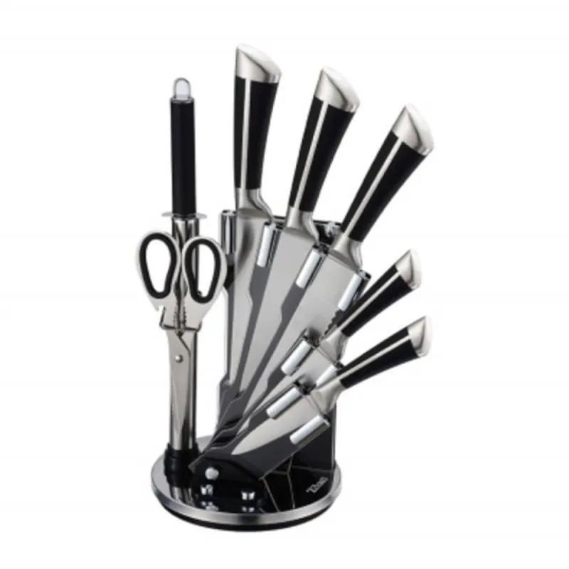 Cutite din Otel Inoxidabil cu Suport, 8 Piese