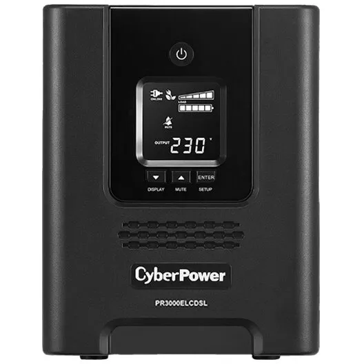 Cyber&nbsp;Power UPS Cyber Power PR3000ELCDSL, Tower, 3000 VA, 2700 W, AVR, LCD Display, Line Interactive