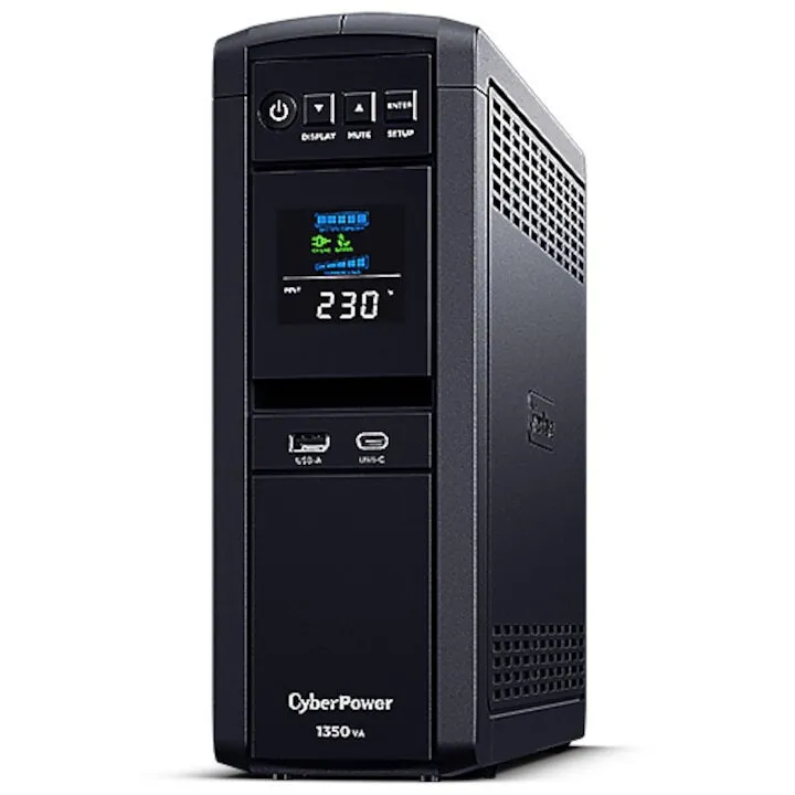 Cyber&nbsp;Power UPS CyberPower PFC Sinewave CP1350EPFCLCD, 1350VA/810W, 6 Prize Schuko, Color LCD Display, AVR, GreenPower UPS™ Bypass Technology