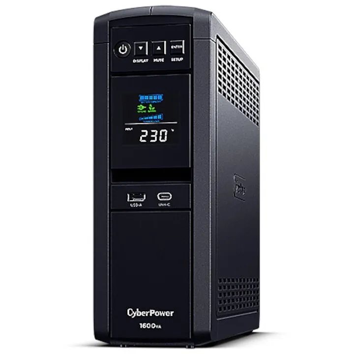 Cyber&nbsp;Power UPS CyberPower PFC Sinewave CP1600EPFCLCD, 1600VA/1000W, 4 Prize Schuko, Color LCD Display, AVR, GreenPower UPS™ Bypass Technology