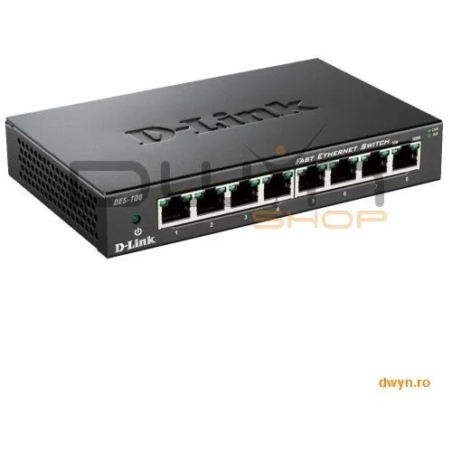 D-Link D-Link, Switch Desktop 8 porturi 10/100 - Metal Housing