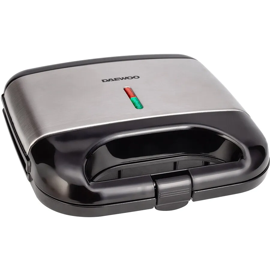 Daewoo Aparat de facut vafe Daewoo DWM20X, 800 W, placi neaderente, termostat, clapeta de blocare, Inox