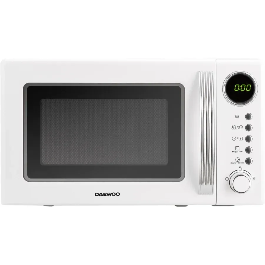 Daewoo Cuptor cu microunde Daewoo KOR-6S2BW-2, 20 L, 700 W, 8 programe predefinite, 5 niveluri de putere, semnal sonor, Alb