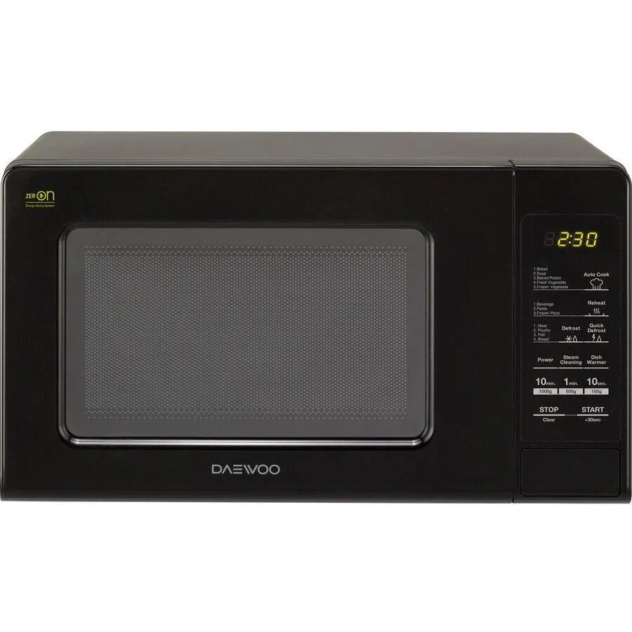 Daewoo Cuptor cu microunde Daewoo KOR-AF25BKX, functie Air Fryer, control digital, 25L, putere microunde 850 W, Grill 1200 W, convectie 2200 W, 8 retete presetate, 5 niveluri de putere, Negru