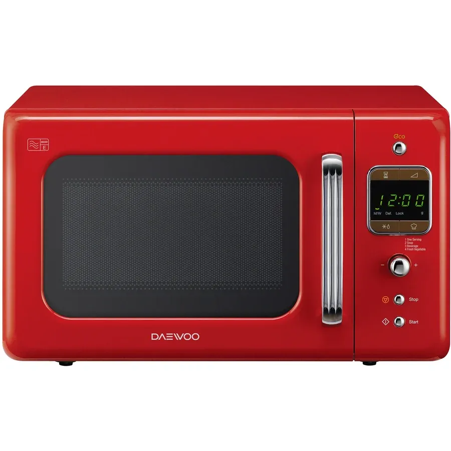 Daewoo Cuptor cu microunde Daewoo Retro KOR-6LBRR, 20 l, 800 W, Digital, Rosu