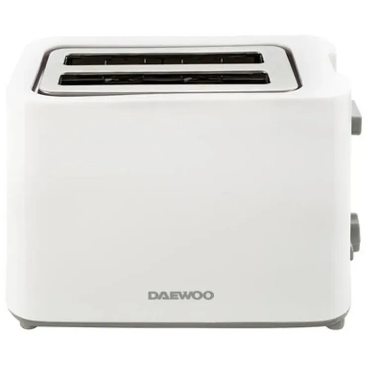 Daewoo Prajitor de paine Daewoo DBT40W, putere 750 W, 6 niveluri de rumenire, tavita de firimituri, spatiu depozitare cablu, control electronic rumenire, carcasa Cool Touch, Alb