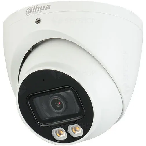 Dahua Camera supraveghere dome Dahua cu iluminare duala HAC-HDW1200T-IL-A-0280B-S6, 2 MP, IR/lumina alba 40 m, 2.8 mm, Alb