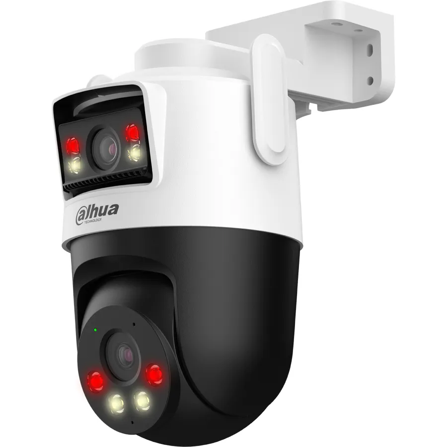Dahua Camera supraveghere exterioara Dahua P5D-5F-PV-0280B/600B, Dome, WiFi, 5MP + 5MP cu doua lentile, IR 30 , Alb
