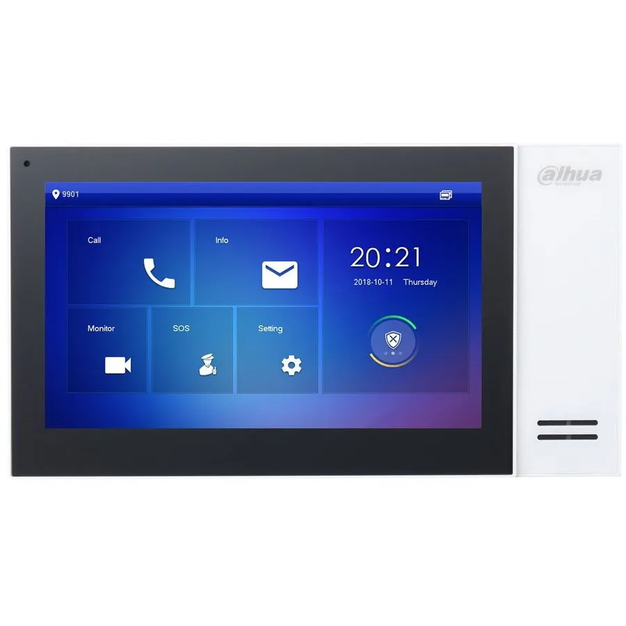 Dahua Monitor videointerfon Dahua VTH2421FB-P, IP touch screen 7 inch 1024x600, IPC surveillance, Audio bidirectional, PoE, Negru