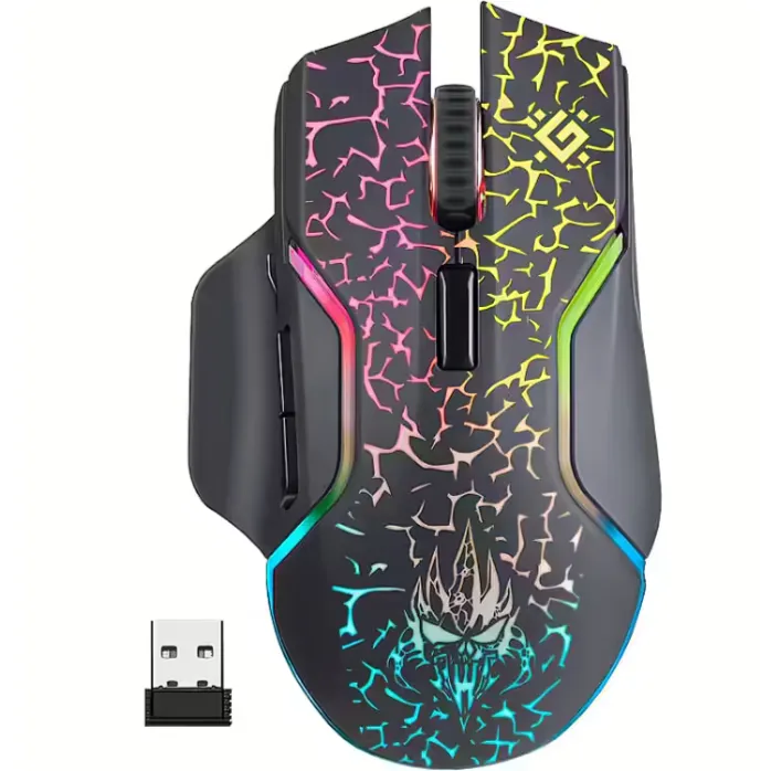 Defender Mouse Defender GM-067, USB, Wireless, RGB, Negru