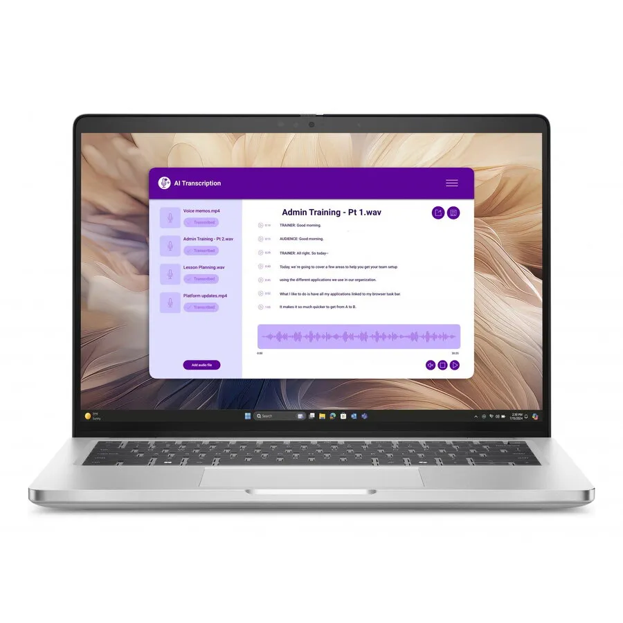 Dell Laptop Dell Pro 14 PC14255, 14 inch FHD+, 1920 x 1200, AMD Ryzen™ AI 7 350, 16 GB DDR5, 1 TB SSD, AMD Radeon 860M, Windows 11 Pro (INT Keyboard)