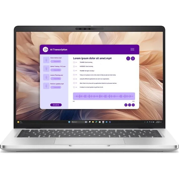 Dell Laptop Dell Pro 14 Plus,14 inch 1920 x 1200, 2in1 Touchscreen, Intel Core Ultra 7 268V, 32 GB LPDDR5X, 1 TB SSD, Intel Graphics, Windows 11 Pro, Argintiu