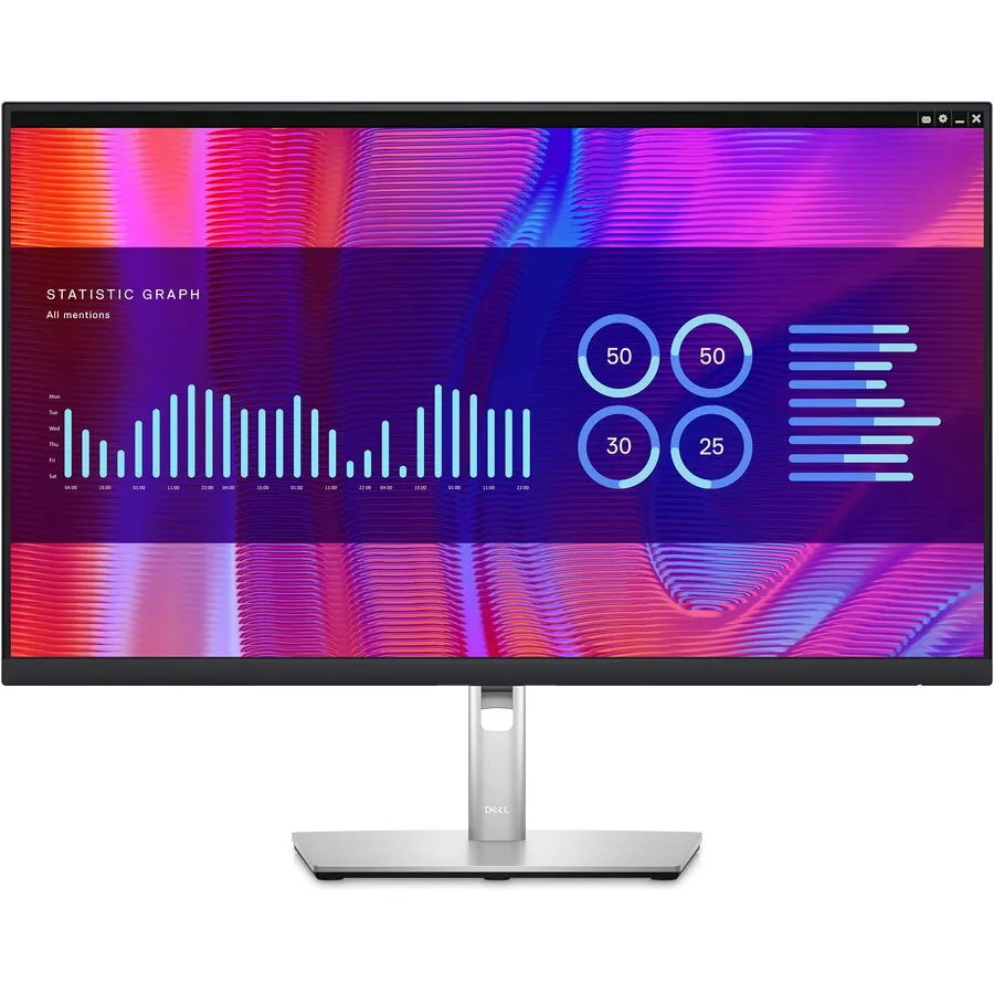 Dell Monitor LED IPS Dell 31.5 inch, WQHD, DisplayPort, Vesa, Negru