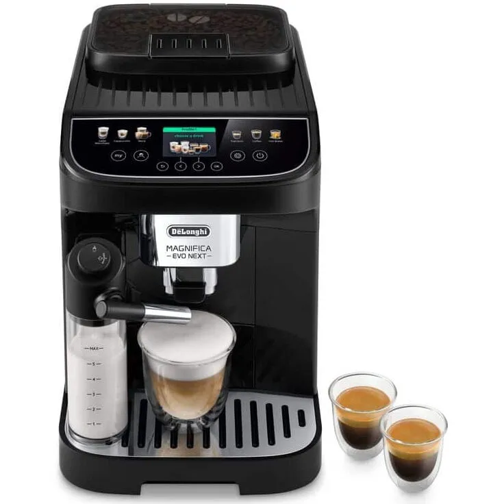 Delonghi Espressor automat De’Longhi Magnifica Evo Next ECAM 310.60.B, 1450W , 10 tipuri de bauturi, 15 bari, carafa pentru lapte, Tehnologie LatteCrema, Negru