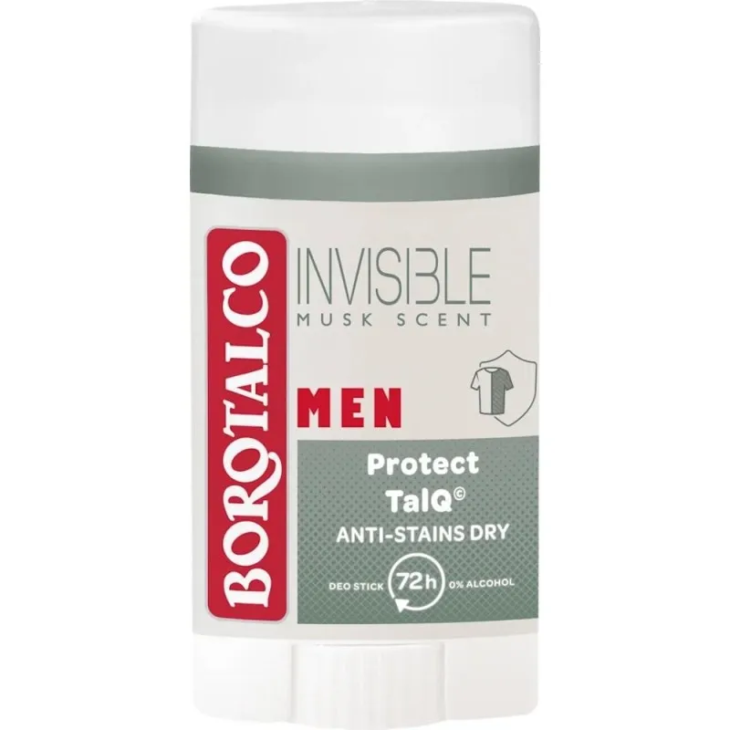 Deodorant Antiperspirant Stick Borotalco, Barbati, Invisible Musk, 40 ml
