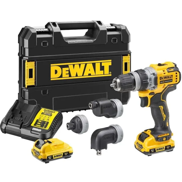 Dewalt Masina de gaurit si insurubat DeWalt DCD703L2T, 12 V, 1500 RPM, acumulator 3 Ah Li-Ion, gaurire lemn 20 mm, gaurire metal 10 mm