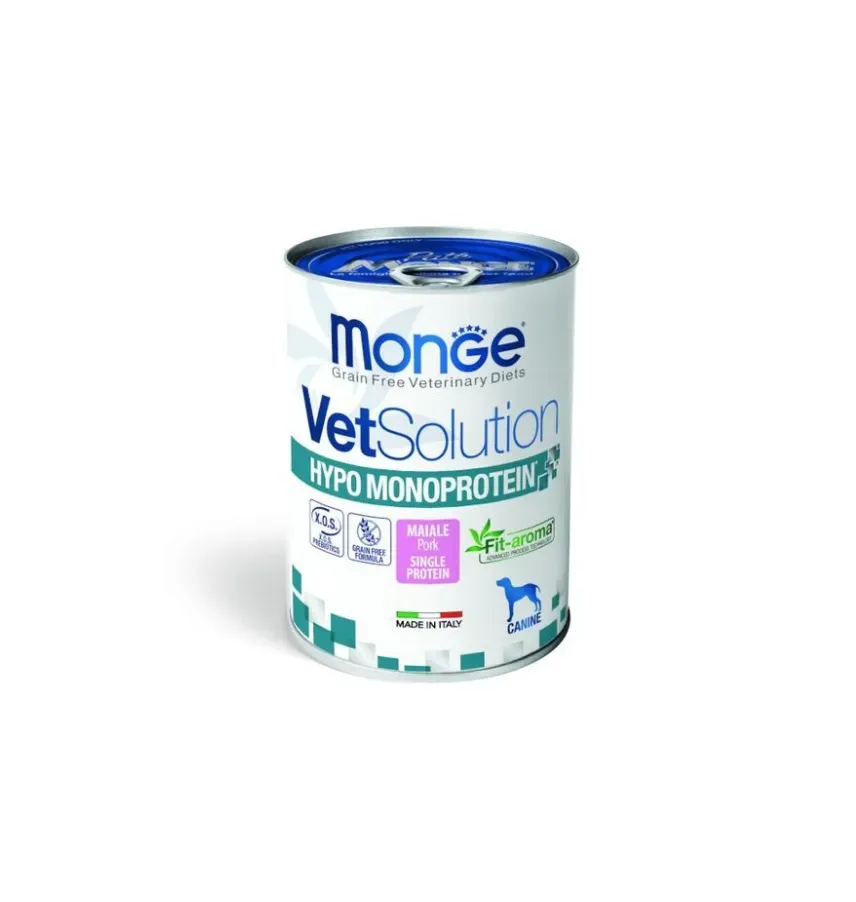 Dieta veterinara caini, Monge VetSolution Hypo-Monoprotein, Porc, 400 g