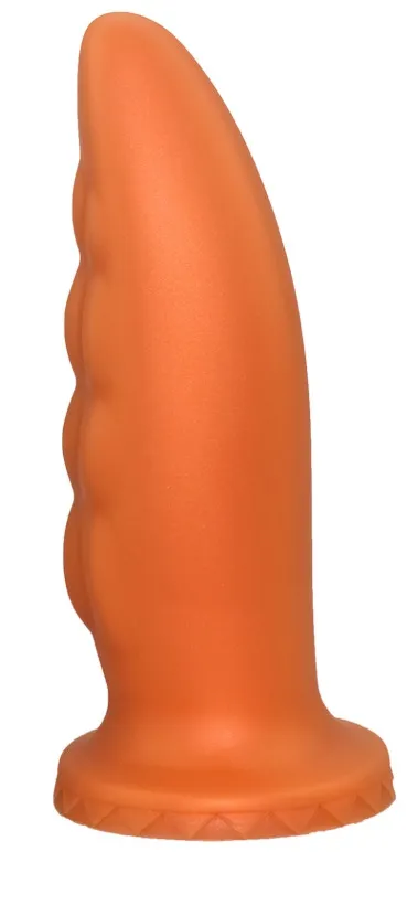 Dildo Tentus Medium, Silicon Lichid, Auriu, 18 cm Mokko Toys