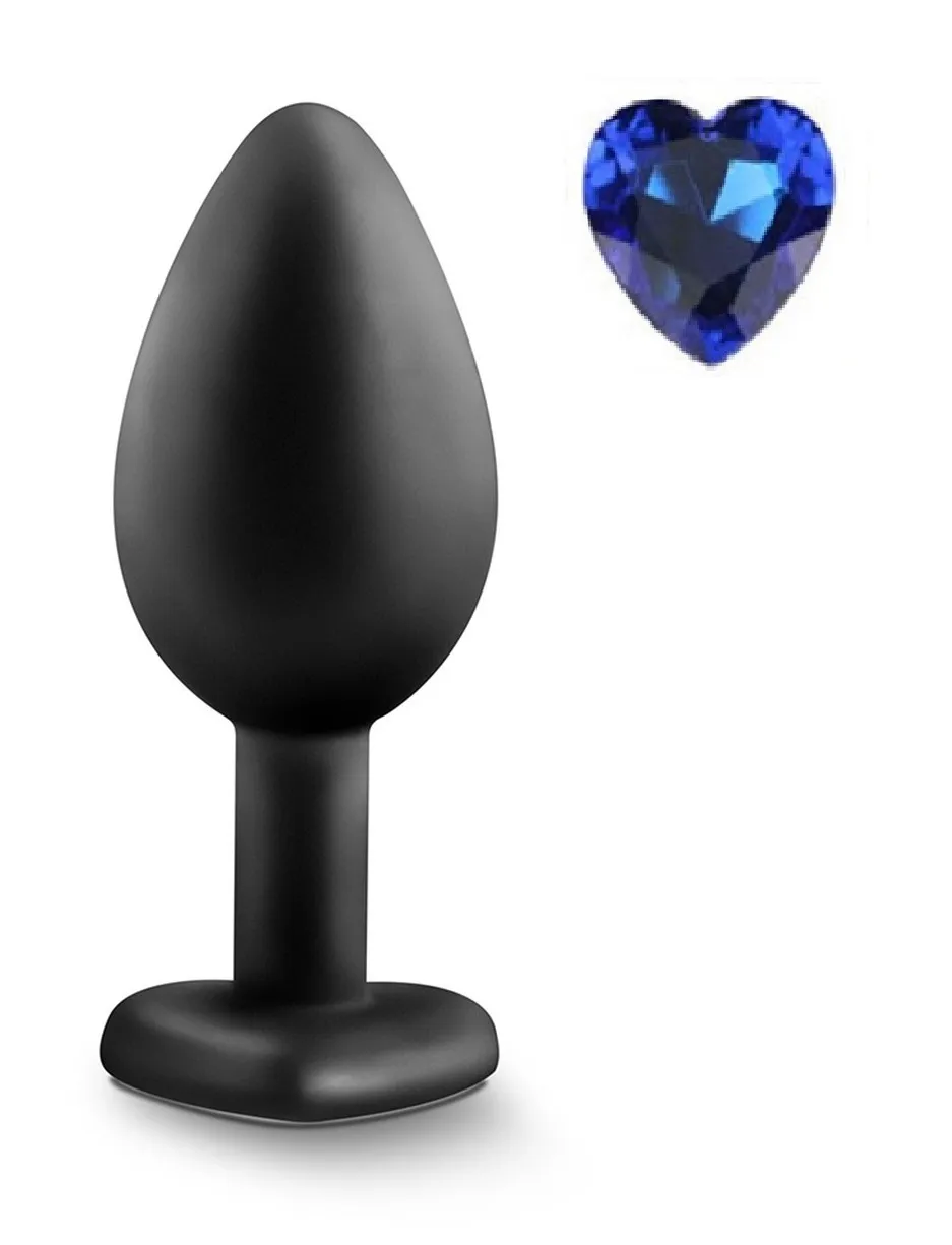 Dop Anal Brighty, Medium, Silicon, Negru/Albastru, Mokko Toys