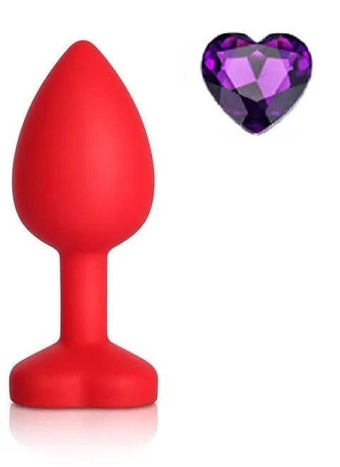 Dop Anal Brighty, Medium, Silicon, Rosu/Mov, Mokko Toys