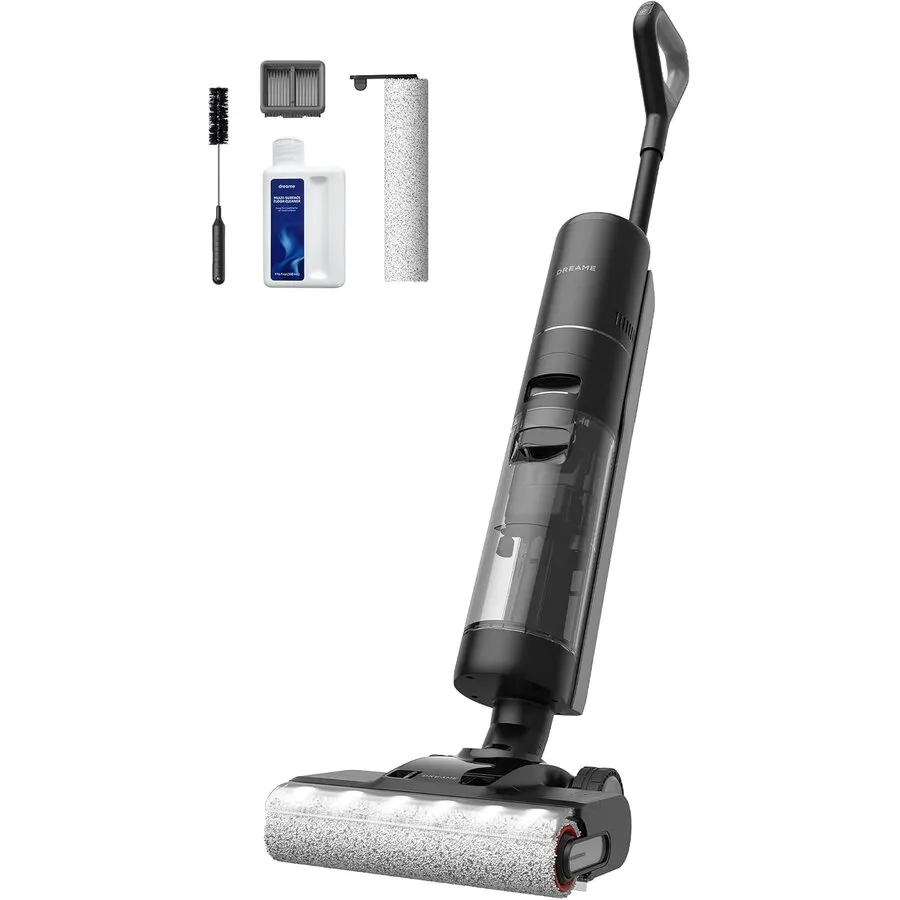 Dreame Aspirator vertical fara fir Dreame H13 Pro HHR27C, aspirare umed/uscat, 4 moduri de aspirare, putere aspirare 18.000Pa, capacitate rezervor apa curata/murdara-0.9l/0.7l, baterie 4900mAh, autonomie 40 min, 300W, afisaj LED, negru