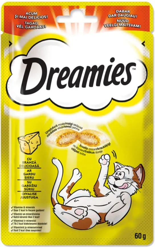 DREAMIES Delicatese pentru pisici, cu Brânză 60g
