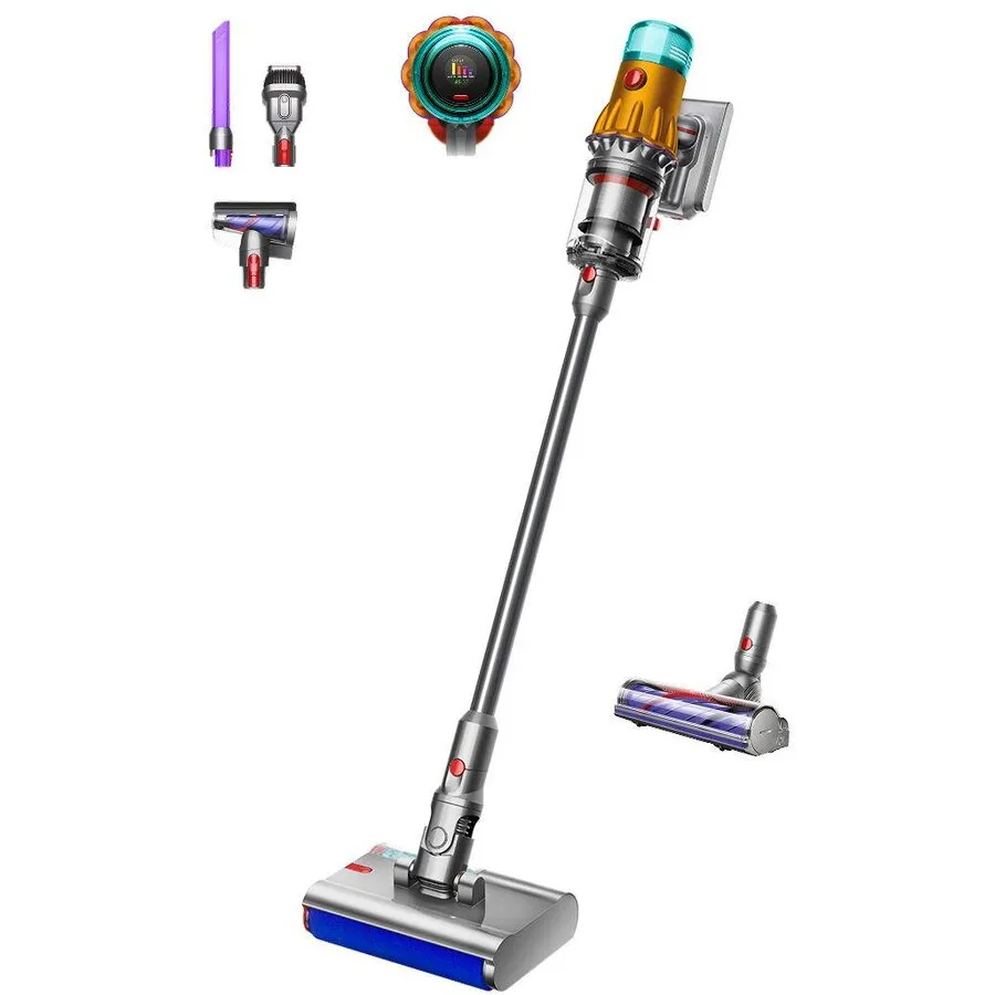 DYSON Aspirator vertical Dyson V12s Detect Slim Submarine (2025), 140 AW, 3 moduri putere, Autonomie 60 minute, Recipient 0.35 l, Galben/Nichel