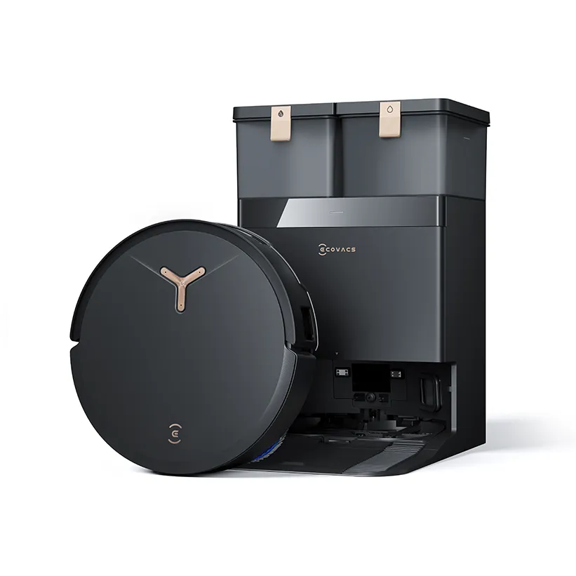 Ecovacs Aspirator robot Ecovacs DEEBOT T50 MAX PRO OMNI G2, Autonomie 200 minute, 18500 Pa, Navigare cu laser, Programare, Asistent vocal, TruEdge 2.0, OZMO Turbo, Negru