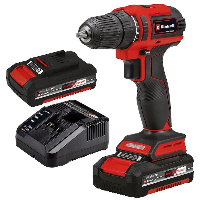 Einhell Masina de gaurit/insurubat (bormasina) pe acumulatori pe acumulator Einhell Expert Power X-Change Einhell Expert TE-CD 18/40 Li BL, 18 V, litiu-ion, motor fara perii, angrenaj cu 2 viteze, 2 acumulatori, incarcator rapid