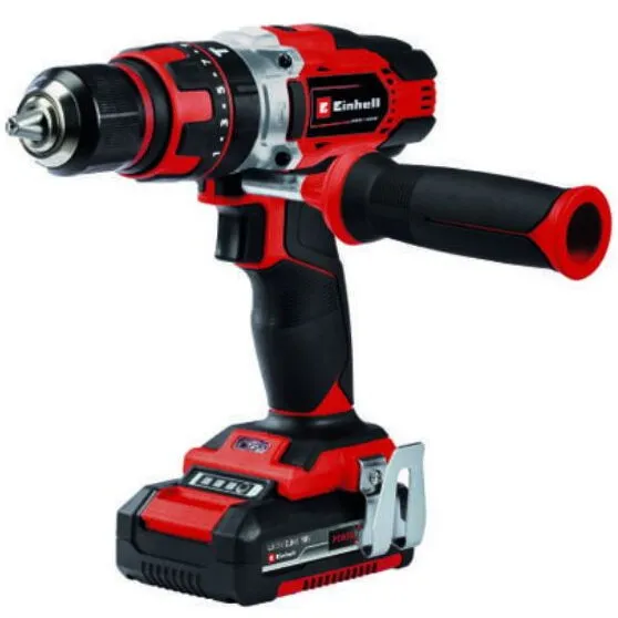 Einhell Masina de gaurit si insurubat (bormasina) cu impact pe acumulator Einhell TE-CD 18/48 Li-I, 18 V, tehnologia PXC, 1500 RPM, 24.000 percutii/min, 48 Nm, 13 mm mandrina, 2 acumulatori, incarcator
