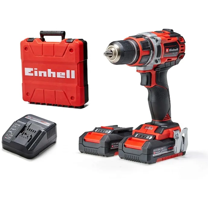 Einhell Masina de gaurit si insurubat (bormasina) pe acumulator Einhell TE-CD 18/50 Li BL-Solo, 18 V, tehnologia PXC, 2 viteze, 1800 RPM, 50 Nm, 2 acumualtori 2 Ah, incarcator, valiza transport