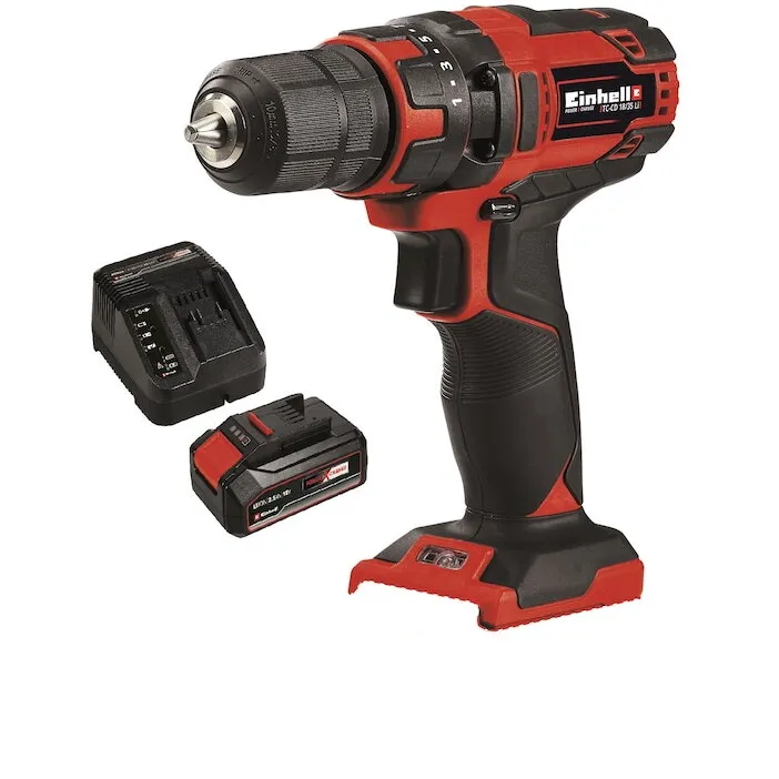 Einhell Masina de gaurit si insurubat Einhell Power X-Change TC-CD 18/35 Li - Kit, 18 V, 35 Nm, setari cuplu 21 trepte, acumulator 2,5 Ah si incarcator