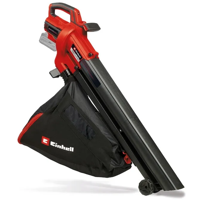 Einhell Suflanta/aspirator cu tocator pentru frunze pe acumulator Einhell GC-EL 3000 E, 3.000 W, sac colector de 45 L, debit de aer de suflare 300 km/h, putere maxima de aspirare 840 m³/h, fara acumulator/incarcator