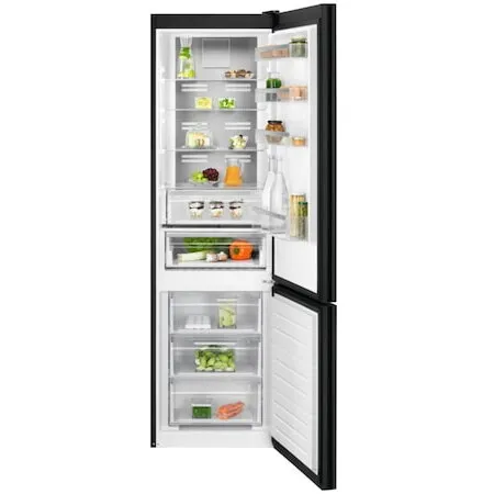 Electrolux Combina frigorifica Electrolux LNT7ME36K2, 366 l, No Frost, Control electronic, Multi Flow, Iluminare LED, Clasa E, H 201 cm, Negru