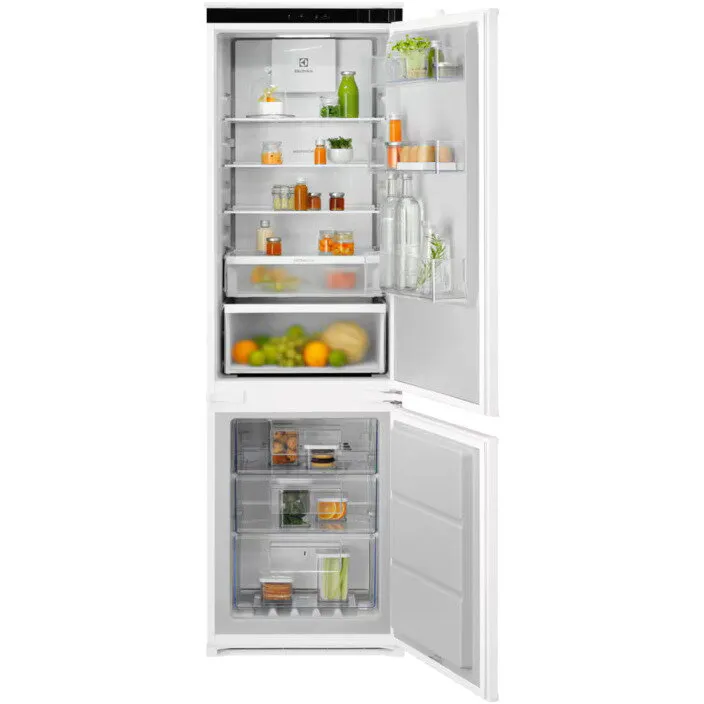 Electrolux Combina frigorifica incorporabila Electrolux ENT6MD18S3, Capacitate 249 l, Multiflow, Usa reversibila, Control electronic, Fresh Frost Free, Clasa D, H 177.2 cm