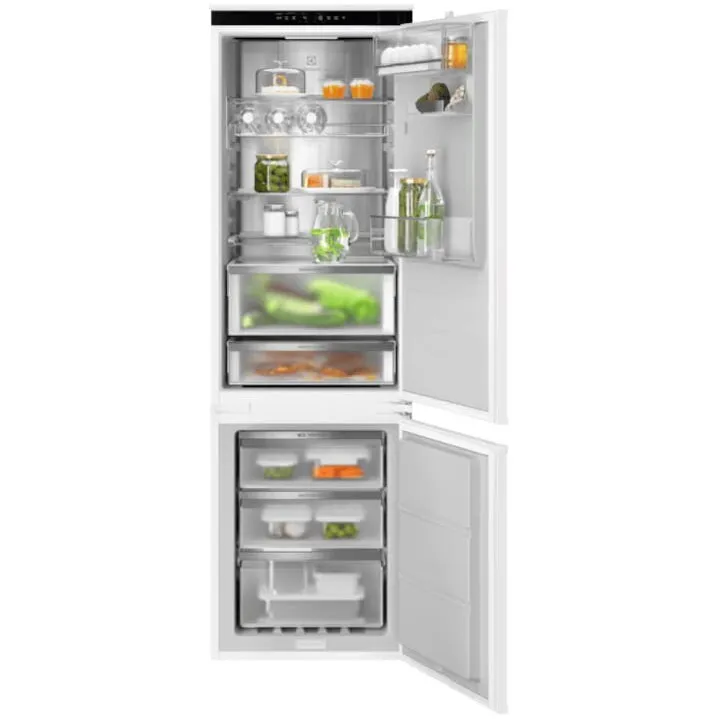 Electrolux Combina frigorifica incorporabila Electrolux ENV9MC18S, Capacitate 227 l, Frost Free - No Frost, Multiflow, Usa reversibila, Control electonic, Clasa C, H 178 cm