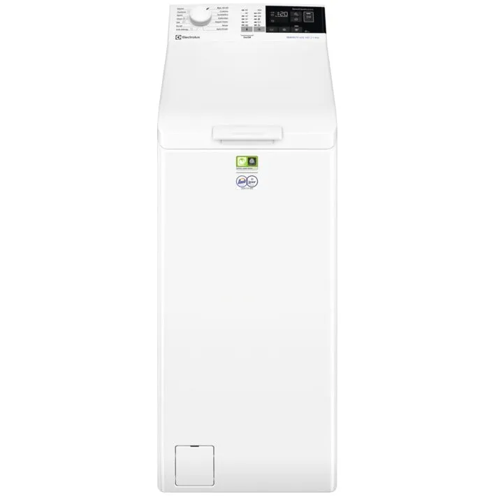 Electrolux Masina de spalat rufe cu incarcare verticala Electrolux EW6T4262E, 6 kg, 1200 RPM, Clasa A, Sistem SensiCare, SoftOpening, TimeManager, Antialergic cu abur, Rapid 14 min, Motor Inverter, AquaControl, Alb