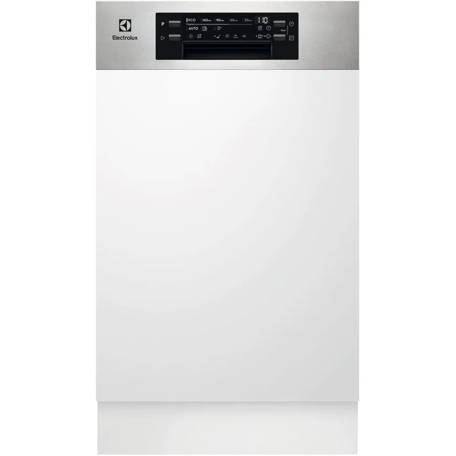 Electrolux Masina de spalat vase semi-incorporabila Electrolux EEM43300IX, 10 seturi, 8 programe, Clasa D, Motor Inverter, AirDry, SatelliteClean, MaxiFlex, QuickLift, 45 cm