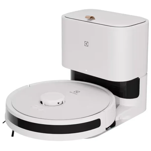 Electrolux Robot de aspirare Electrolux ER71UW2SW, Aspirator si mop, Statie automata de golire cu sac igienic Electrolux, 2,4l, tehnologie LiDAR, WI-FI, app Electrolux, 4000Pa, Baterie 3200mAh, 46 Wh, 4 viteze, Autonomie pana la 140 minute, Alb