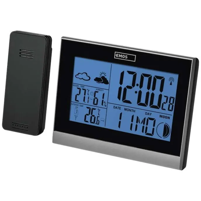 EMOS Statie meteo, Emos, E3070, Negru/Argintiu