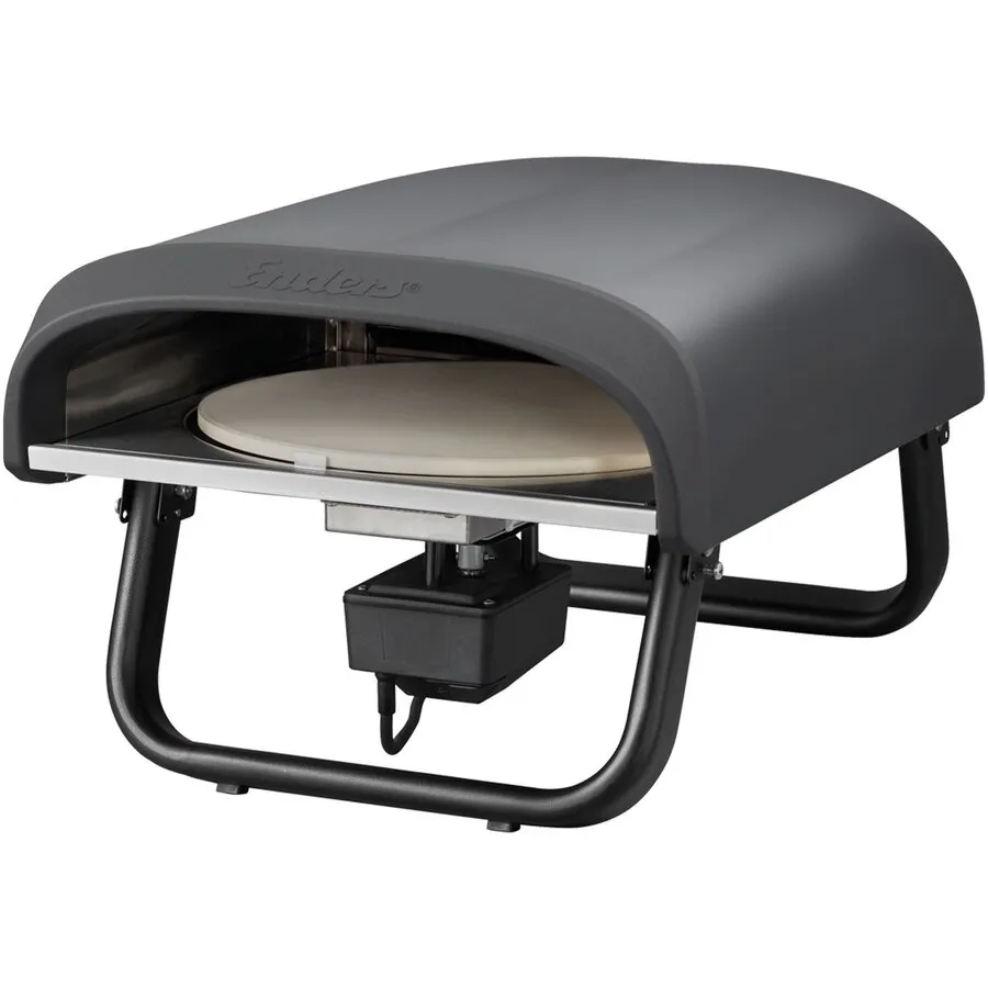 Enders Cuptor pentru pizza pe gaz, cu termometru, piatra de pizza rotativa Enders Paco 3131633, Antracit