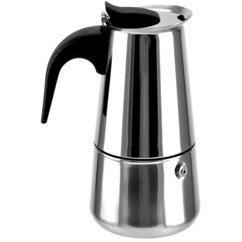Espressor Moka din Otel Inoxidabil, 4 Cani, 0.2 l, Argintiu, Perfect Home